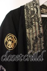 画像2: Qutie Frash / バックメッシュ着物カーディガン  ブラック O-25-12-15-083-QU-TO-OW-OS (2)