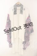 Qutie Frash / 和柄切替羽織  ホワイト×パープル O-25-12-15-085-QU-TO-OW-OS