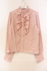 axes femme kawaii / スタンドフリルブラウス  ピンク O-25-12-15-002-AX-BL-IG-OS