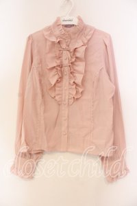 axes femme kawaii / スタンドフリルブラウス  ピンク O-25-12-15-002-AX-BL-IG-OS