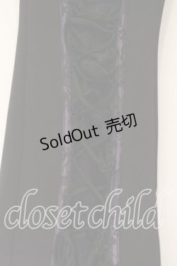 画像2: Qutie Frash / ブーツカットパンツ  ブラック×パープル O-25-12-15-089-QU-PA-OW-OS