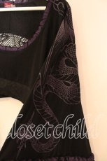 画像3: Qutie Frash / メッシュ着物袖トップス  ブラック×パープル O-25-12-15-090-QU-TO-OW-ZT538 (3)