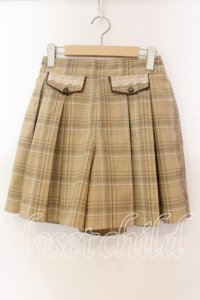 axes femme / チェックスカパン M ベージュ O-25-12-15-016-AX-SK-OW-OS