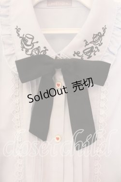 画像2: axes femme POETIQUE / 終わらないお茶会刺繍ブラウス M サックス O-25-12-15-020-AX-BL-OW-OS