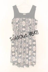 axes femme POETIQUE / バラフレームストライプワンピース M クロ O-25-12-15-022-AX-OP-OW-OS