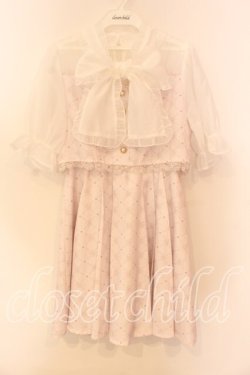 画像1: Rojita / BIGリボンRJモノグラムワンピース F ピンク O-25-12-15-023-LO-OP-OW-OS