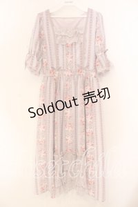 axes femme / カントリーローズワンピース  ラベンダー×ピンク O-25-12-15-003-AX-OP-IG-OS