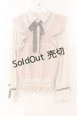 axes femme POETIQUE / ニットベスト付きブラウス M ピンク×キナリ O-25-12-15-024-AX-TO-OW-OS