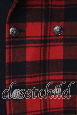 画像2: JURY BLACK / チェック切り替えコート M ブラック×レッド O-25-12-15-025-GL-CO-OW-OS
