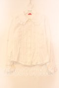 BABY,THE STARS SHINE BRIGHT / 王冠レースの袖ピンタックブラウス  シロ O-25-12-15-026-BA-BL-IG-OS