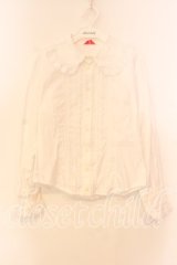 BABY,THE STARS SHINE BRIGHT / 王冠レースの袖ピンタックブラウス  シロ O-25-12-15-026-BA-BL-IG-OS