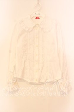 画像1: BABY,THE STARS SHINE BRIGHT / 王冠レースの袖ピンタックブラウス  シロ O-25-12-15-026-BA-BL-IG-OS