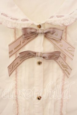 画像2: LIZ LISA / ダブルリボンブラウス  シロ×ピンク O-25-12-15-028-LO-BL-OW-OS