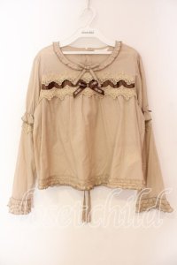 PINK HOUSE / ケミカルレース使いブラウス  ブラウン系 O-25-12-15-031-LO-BL-OW-OS