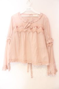 PINK HOUSE / ケミカルレース使いブラウス  ピンク O-25-12-15-032-LO-BL-OW-OS