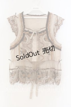 画像1: PINK HOUSE / ロココレース使いベスト  ブラウン O-25-12-15-034-LO-TO-OW-OS