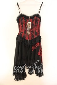 Qutie Frash / キャミワンピ  ブラック×レッド O-25-12-16-001-QU-OP-OW-OS