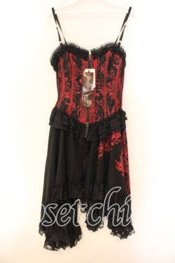 画像1: Qutie Frash / キャミワンピ  ブラック×レッド O-25-12-16-001-QU-OP-OW-OS