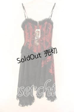 画像1: Qutie Frash / キャミワンピ  ブラック×レッド O-25-12-16-001-QU-OP-OW-OS