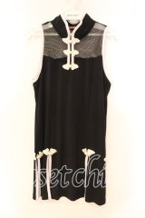 Qutie Frash / メッシュスリットタンク  ブラック×ホワイト O-25-12-16-003-QU-TO-OW-OS