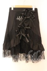 画像1: NieR CLOTHING / ヘムレースフレアスカート  ブラック O-25-12-16-035-PU-SK-IG-ZT520 (1)