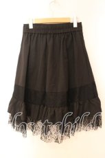 画像2: NieR CLOTHING / ヘムレースフレアスカート  ブラック O-25-12-16-035-PU-SK-IG-ZT520 (2)