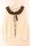 LODISPOTTO / シフォンカラーカットソー  シロ×ブラウン O-25-12-16-036-LO-TO-IG-OS