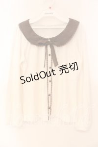 LODISPOTTO / シフォンカラーカットソー  シロ×ブラウン O-25-12-16-036-LO-TO-IG-ZT1219Z