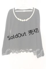 axes femme / 3つリボンニット  クロ O-25-12-16-038-AX-TO-IG-OS