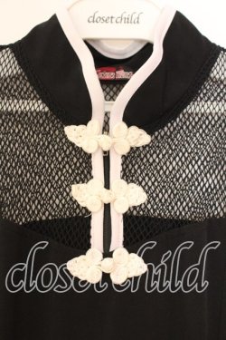 画像2: Qutie Frash / メッシュスリットタンク  ブラック×ホワイト O-25-12-16-003-QU-TO-OW-OS