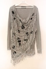 HEAVEN and Earth / スカーフ風カットソー  グレー O-25-12-16-041-PU-TO-IG-OS