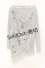 HEAVEN and Earth / スカーフ風カットソー  グレー O-25-12-16-041-PU-TO-IG-OS