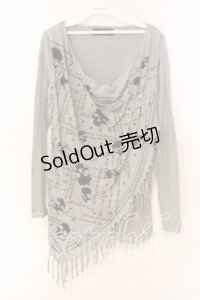 HEAVEN and Earth / スカーフ風カットソー  グレー O-25-12-16-041-PU-TO-IG-OS