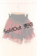 ALGONQUINS / シフォンティアード巻きスカート  ブラック×レッド O-25-12-16-042-AL-SK-IG-OS