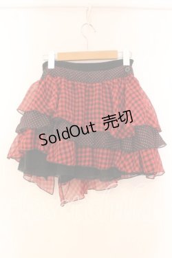 画像3: ALGONQUINS / シフォンティアード巻きスカート  ブラック×レッド O-25-12-16-042-AL-SK-IG-OS
