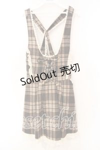 LIZ LISA / レース配色レースアップジャンパースカート  ブラウン O-25-12-16-045-LO-OP-IG-OS