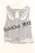 axes femme / フラワーレースベスト M ブルー O-25-12-16-057-AX-TO-IG-OS