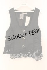 axes femme / パール付きベスト M クロ O-25-12-16-058-AX-TO-IG-OS