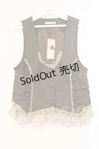 axes femme / パール付きベスト M ブラウン O-25-12-16-059-AX-TO-IG-OS