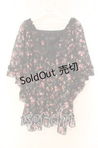 axes femme / 総レース花柄スクエアチュニック M クロ O-25-12-16-061-AX-TO-IG-OS