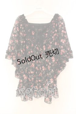 画像1: axes femme / 総レース花柄スクエアチュニック M クロ O-25-12-16-061-AX-TO-IG-OS