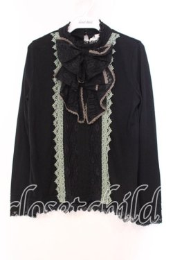 画像1: axes femme / レースBigリボンカットソー M クロ O-25-12-16-062-AX-TO-IG-OS