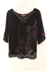 Qutie Frash / 5部丈インナーT  ブラック×パープル O-25-12-16-005-QU-TO-OW-OS