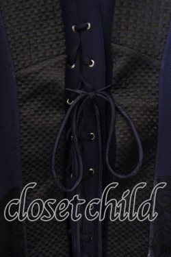 画像2: Qutie Frash / 和柄切り替え着物ロングカーディガン  ブルー O-25-12-16-066-QU-JA-OW-OS