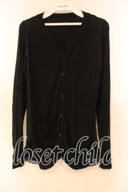 画像1: franche lippee black / バックプリーツカーディガン Ｍ クロ O-25-12-16-072-LO-TO-IG-OS