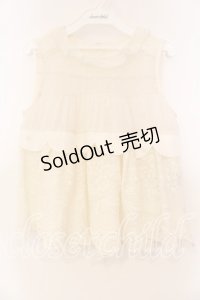 franche lippee black / チュールだんだんブラウス Ｍ ミルク O-25-12-16-074-LO-BL-IG-OS