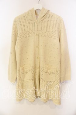 画像1: PINK HOUSE / モチーフニットロングカーディガン  アイボリー O-25-12-16-081-LO-TO-IG-OS