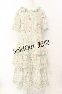 PINK HOUSE / オーナメントローズプリントワンピース  ミント O-25-12-16-084-LO-OP-IG-OS