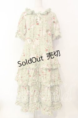 画像1: PINK HOUSE / オーナメントローズプリントワンピース  ミント O-25-12-16-084-LO-OP-IG-OS