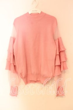 画像1: lilLilly / チュール切替フリルニット F ピンク O-25-12-16-088-LO-TO-IG-OS